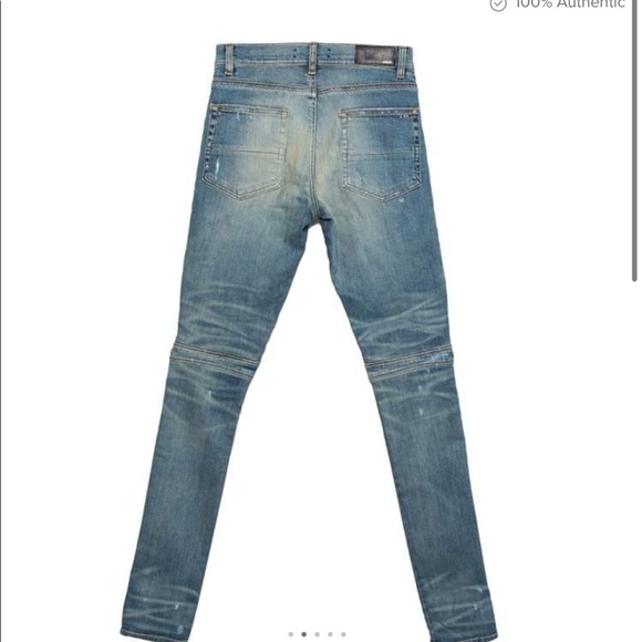 Amiri MX2 leather Distressed Jeans - Picture 3 of 12